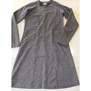 Columbia Shift Dress Womens S Gray Cotton Blend‎ Long Sleeve Crew Neck Pullover